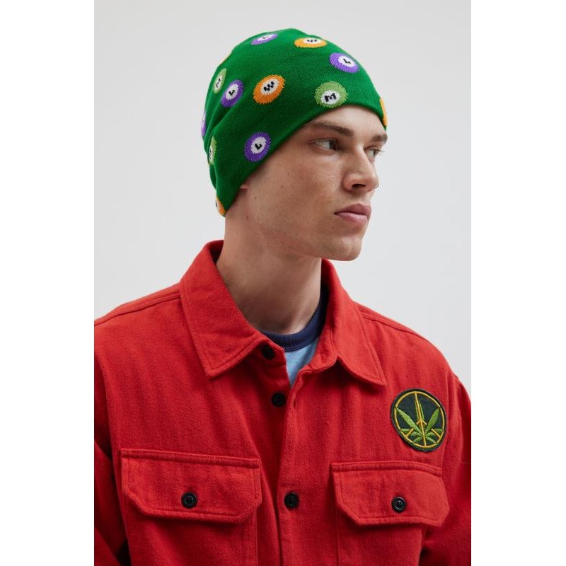 Wish Me Luck Pool Ball Pattern Knit Beanie