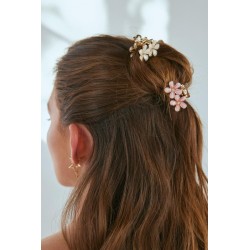 Juego de mini pinzas florales de strass