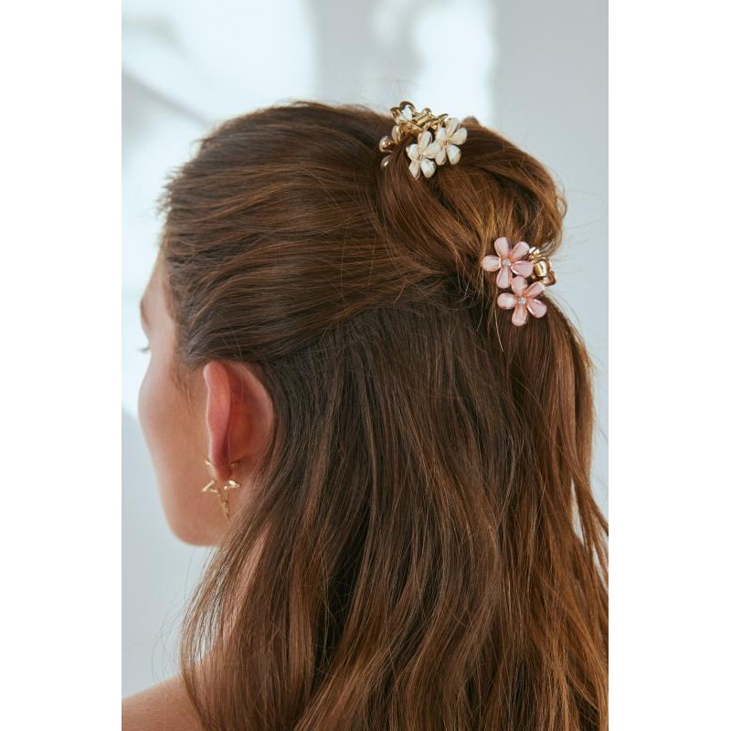 Juego de mini pinzas florales de strass