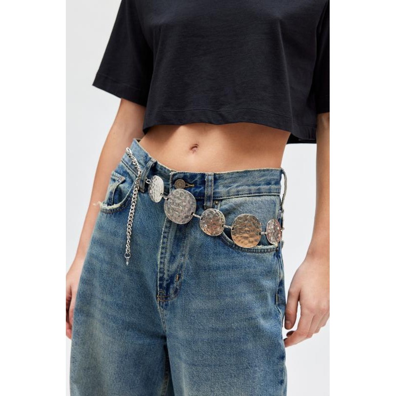 Cinturón con cadena estampada de strass