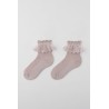Ruffle Ribbed Crew Sock