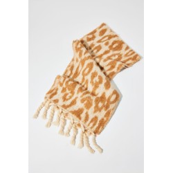 Bufanda tejida con estampado de leopardo