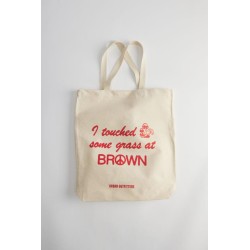 Toqué un poco de hierba en Brown Tote Bag