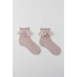 Ruffle Ribbed Crew Sock